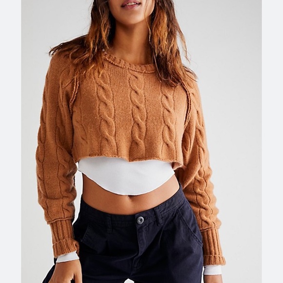Free People Sweaters - Free People Cable Cashmere Crop NWT